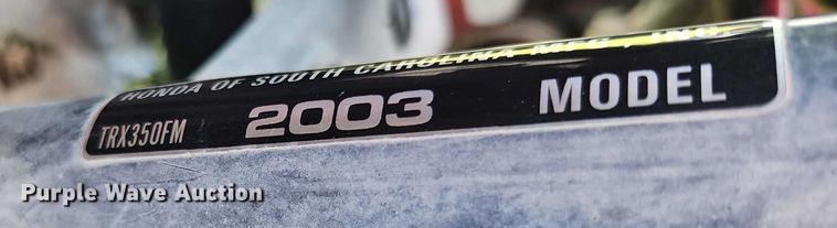 image for item EJ0156 2003 Honda Rancher TRX350 ATV