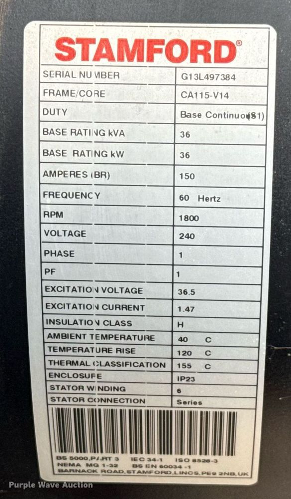 image for item EJ4751 2014 Cummins GG02-1406435 generator