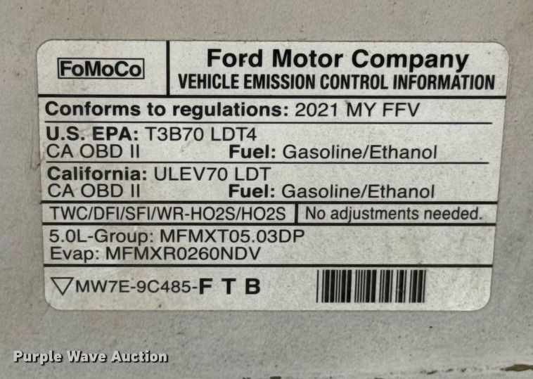 image for item EJ4768 2021 Ford F150 SuperCrew pickup truck