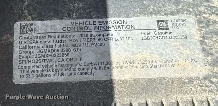 image for item EJ4797 2018 Chevrolet Silverado 3500HD utility bed pickup truck