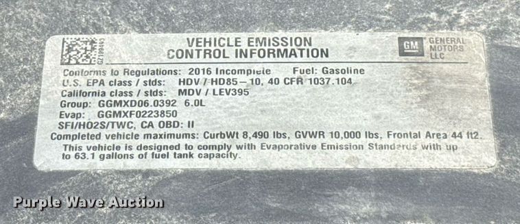 image for item EJ4799 2016 Chevrolet Silverado 3500HD utility bed pickup truck