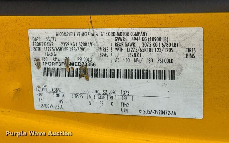 image for item EJ4802 2021 Ford F350 Super Duty utility bed pickup truck