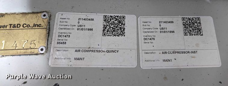 image for item EJ7585 Quincy  QSI-1000 air compressor