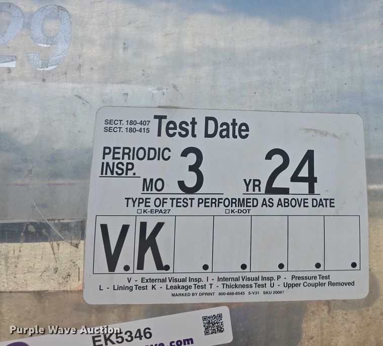 image for item EK5346 Almac Tank International Inc. fuel / lube bed 