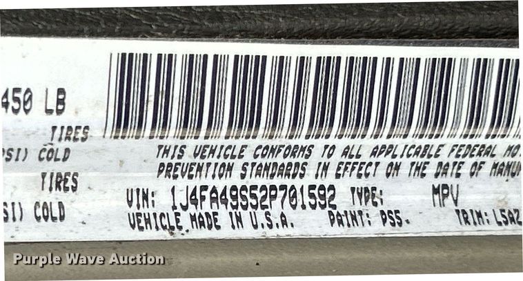 image for item EK8192 2002 Jeep Wrangler Sport SUV