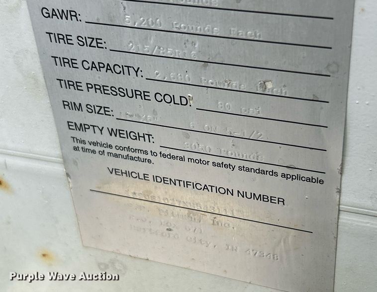 image for item EK8245 1999 S.D Pitman equipment trailer