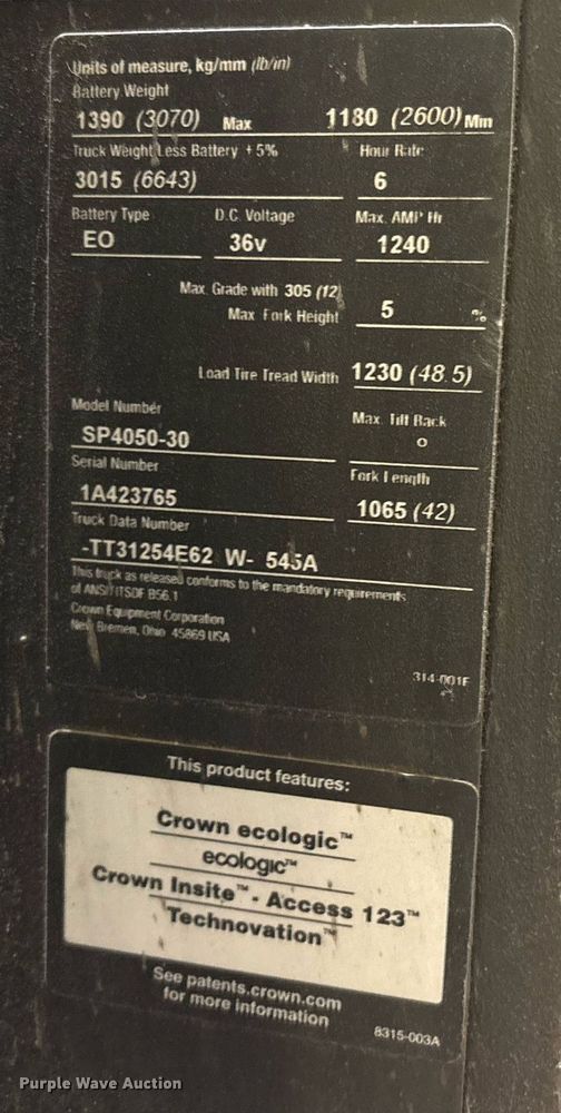 image for item EM2649 Crown SP4050-30 order picker