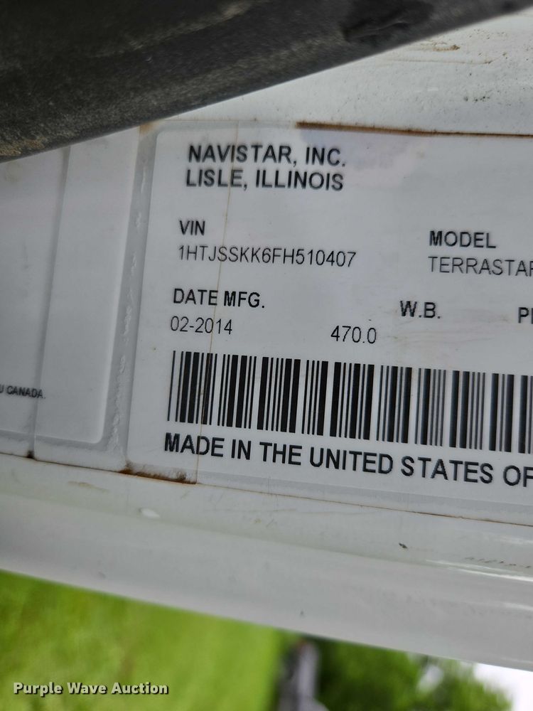 image for item EN3783 2015 International Terrastar Ext. Cab flatbed truck