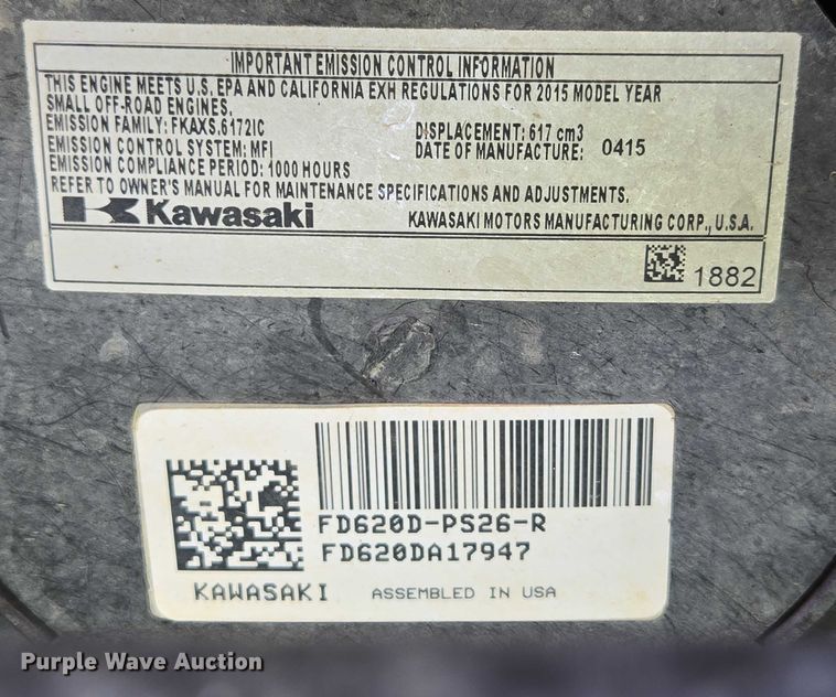 image for item EN3890 2015 John Deere Gator 625i utility vehicle