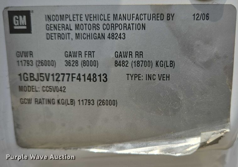 image for item ER5268 2007 Chevrolet C5V042 shuttle bus