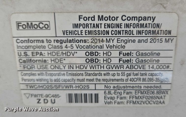 image for item ER5269 2015 Ford E450 shuttle bus