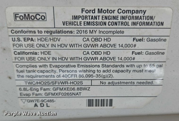 image for item ER5270 2016 Ford E450 shuttle bus