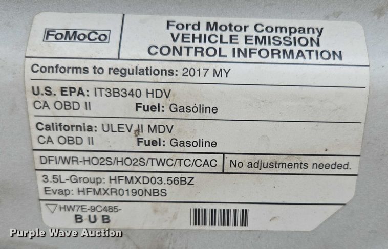 image for item ER5282 2017 Ford Transit 350 van