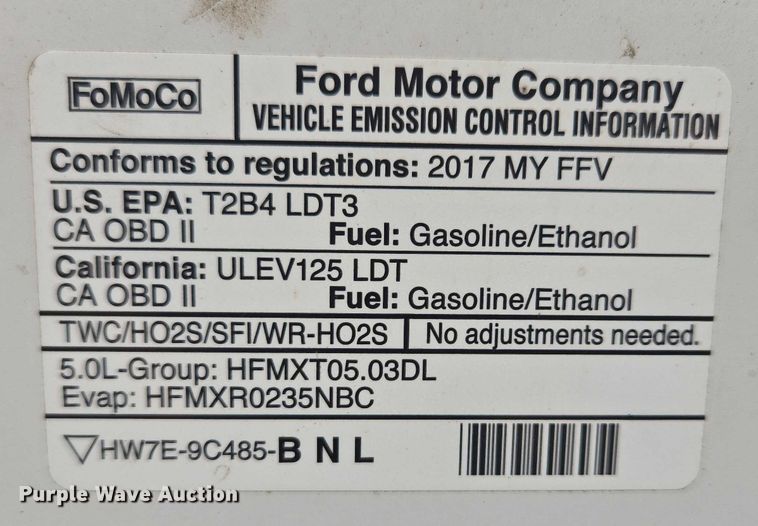 image for item ER5287 2017 Ford F150 XL  pickup truck