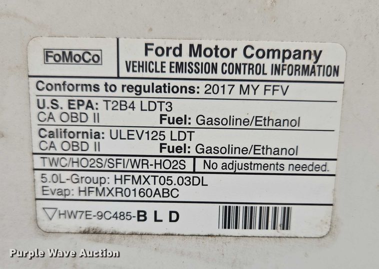 image for item ER5290 2017 Ford F150 XL pickup truck