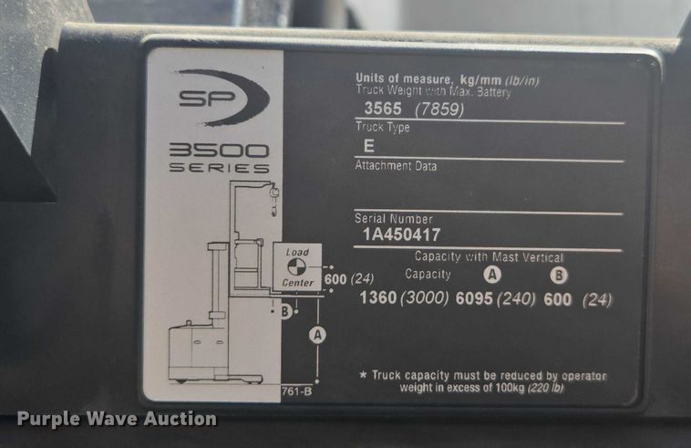 image for item FB9393 2015 Crown SP3520-30 order picker