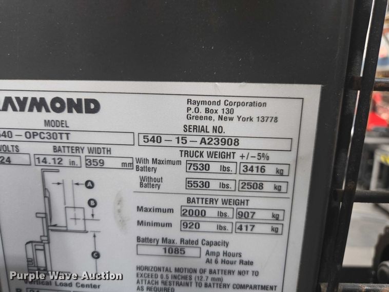 image for item FB9394 2015 Raymond 5400 order picker