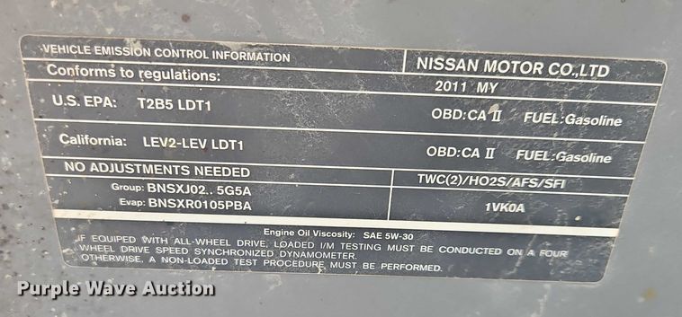 image for item OJ9913 2011 Nissan Rogue S SUV