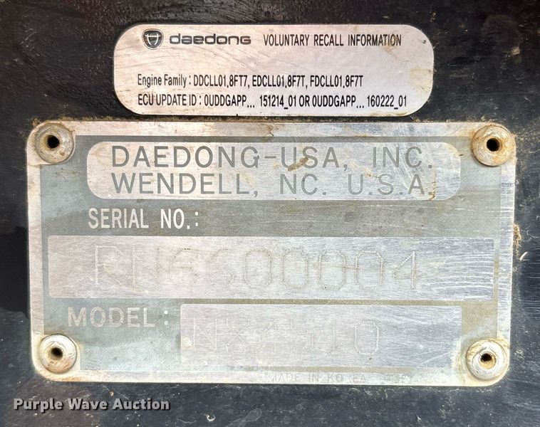 image for item YA0700 2015 Kioti NX4510 MFWD tractor