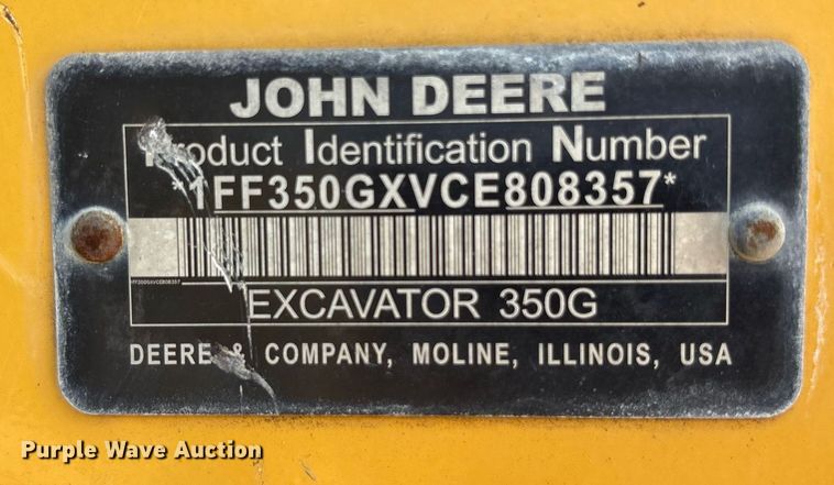 image for item DM1917 2012 John Deere 350G excavator