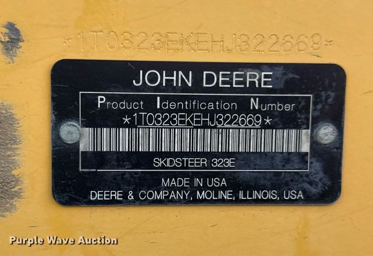 image for item DR2804 2018 John Deere 323E tracked skid steer loader