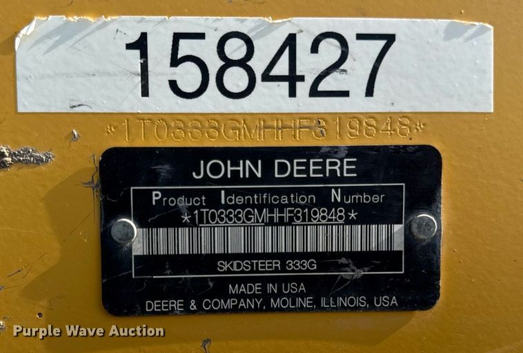 image for item DR2805 2017 John Deere 333G tracked skid steer loader