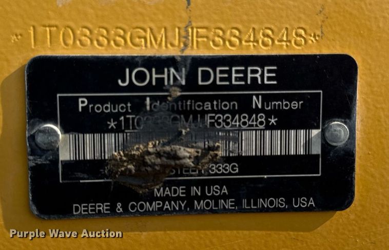 image for item DR2806 2018 John Deere 333G tracked skid steer loader