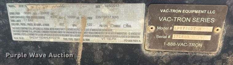 image for item DR2818 2017 Vermeer LP873SDT vacuum trailer
