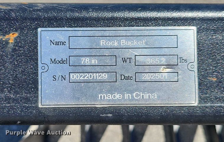 image for item DR3843 2025 SH-78 skid steer rock bucket