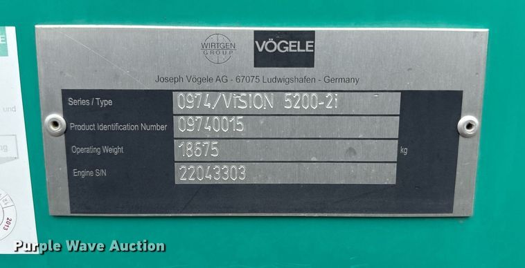 image for item DS6439 2013 Vogele Vision 5200-2I paver