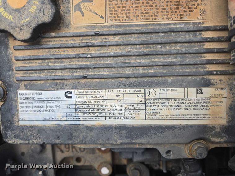 image for item DT4919 2020 Hyundai HX330L excavator