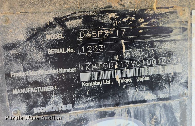 image for item DT4943 2012 Komatsu D65PX-17 dozer