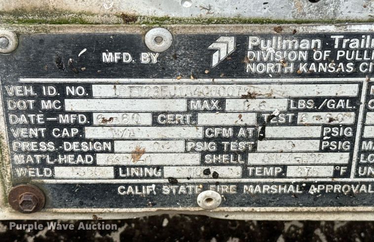 image for item DT6629 1980 Trailmobile T20I-42AG tank trailer