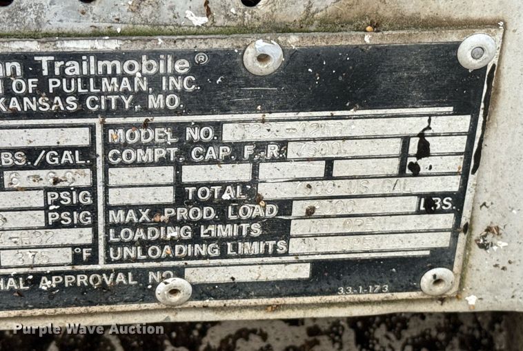 image for item DT6629 1980 Trailmobile T20I-42AG tank trailer