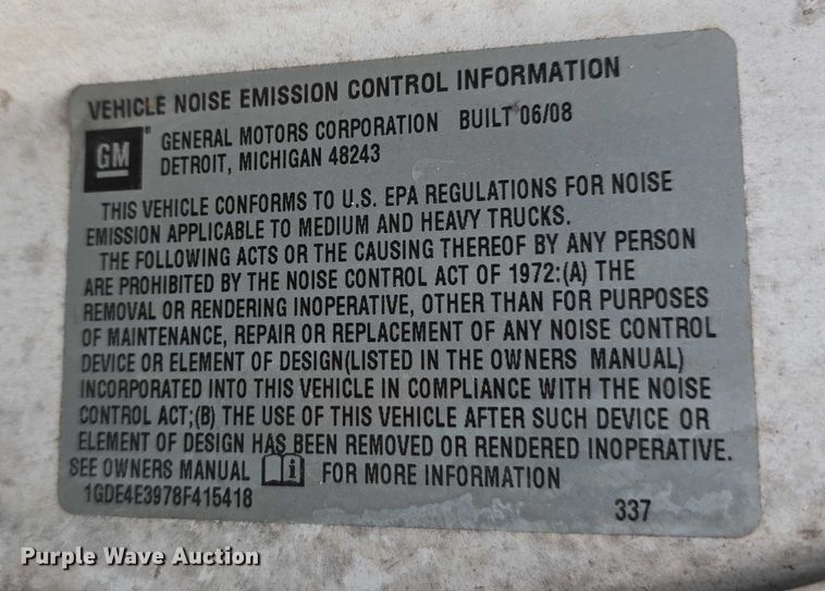 image for item DT6916 2008 GMC C4500 TopKick utility / service truck