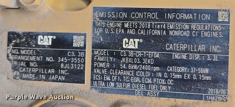 image for item DT7200 2018 Caterpillar 246D skid steer loader