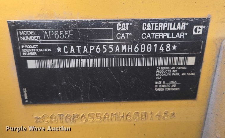 image for item DT7226 2015 Caterpillar AP655F paver