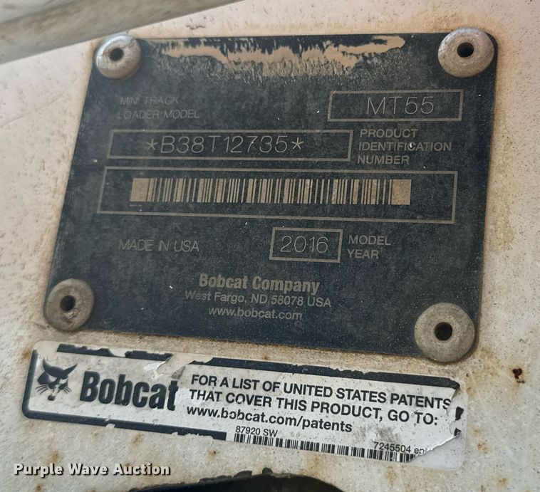 image for item DU7869 2016 Bobcat MT55 compact utility loader