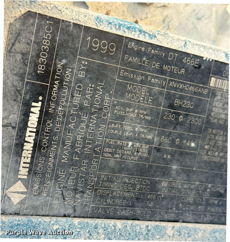 image for item DU7870 1999 International 4900 dump truck