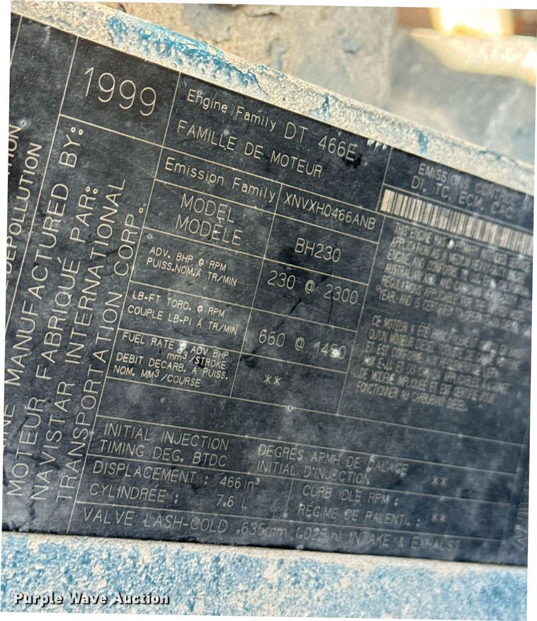 image for item DU7870 1999 International 4900 dump truck