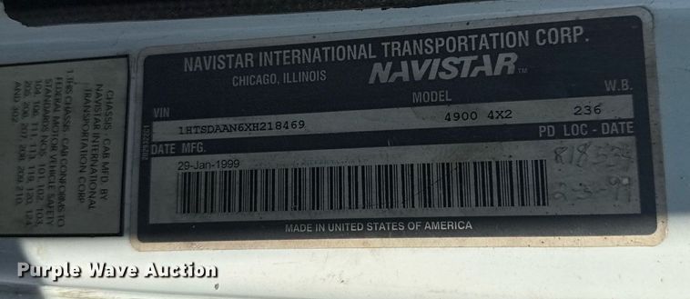 image for item DU7870 1999 International 4900 dump truck