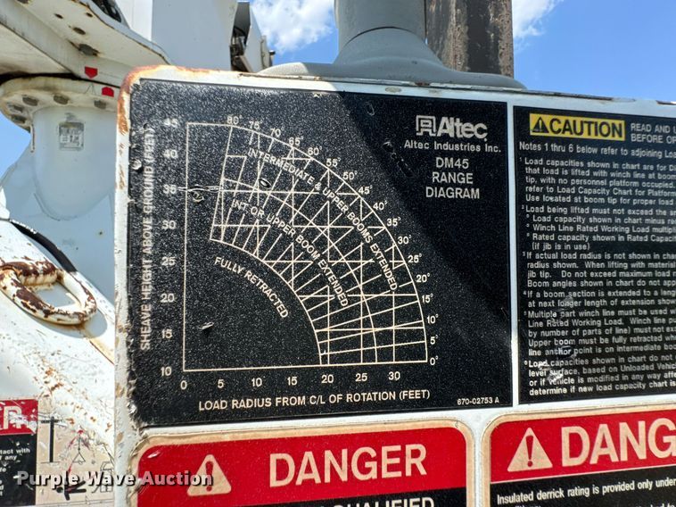 image for item DU9847 2006 International 4400 digger derrick truck