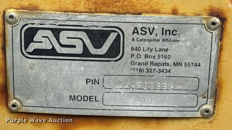 image for item DU9880 2000 ASV 2810 tracked skid steer loader