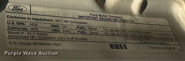 image for item DV1961 2011 Ford F550 Super Duty XL utility / service truck