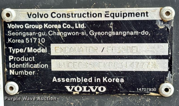 image for item DV4189 2023 Volvo EC350EL excavator