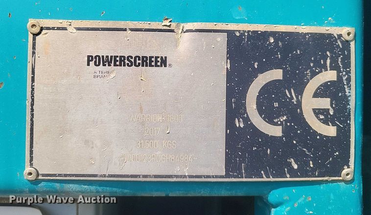 image for item DW7073 2017 Powerscreen Warrior 1800 screening plant