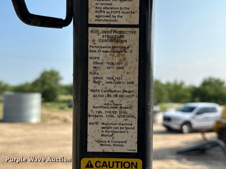 image for item DX5518 2019 John Deere 310SL backhoe