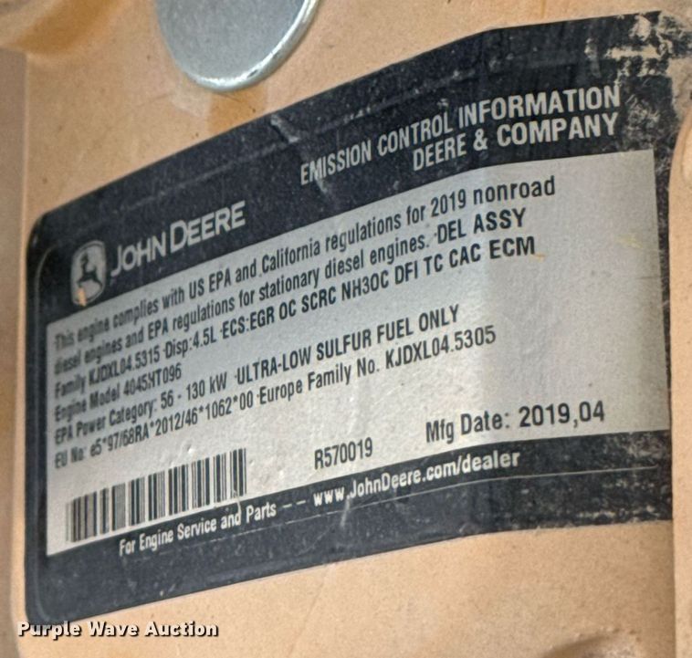 image for item DX5518 2019 John Deere 310SL backhoe