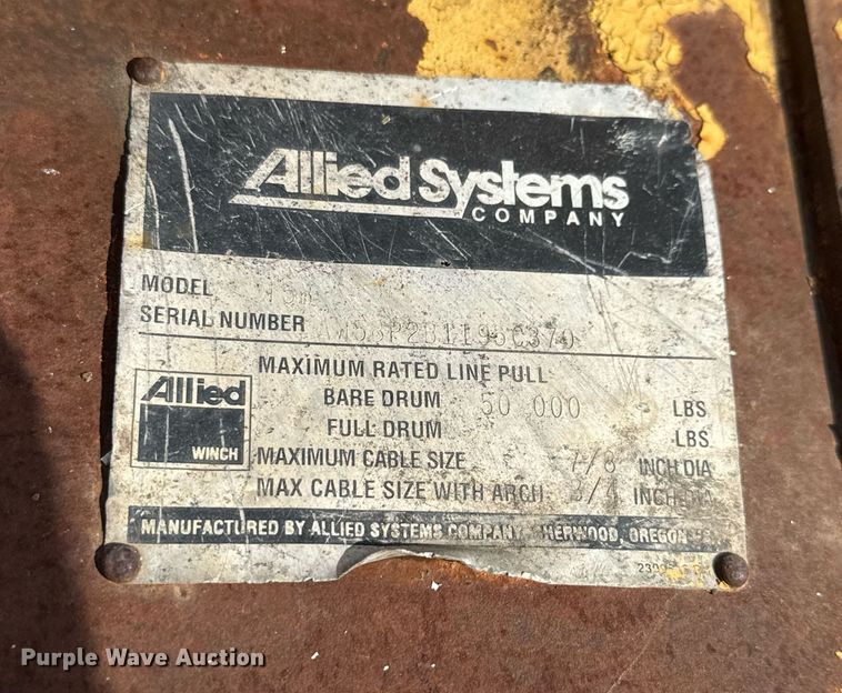 image for item DX5574 Allied W5B winch