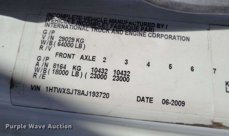 image for item DX7035 2010 International Workstar 7600 dump truck